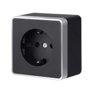 Розетка с заземлением Werkel Gallant (черный с серебром) W5071034 4690389164507 a051148