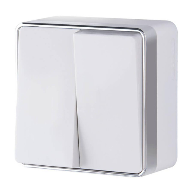 Выключатель двухклавишный Werkel Gallant белый W5020001 4690389164118 Выключатель двухклавишный Werkel Gallant белый W5020001 4690389164118