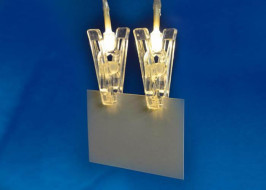 Светодиодная гирлянда (UL-00005484) Uniel Прищепки теплый белый ULD-S0200-010/STB/2AA Warm White IP20 Clips