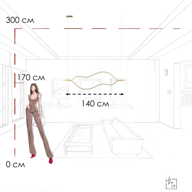Подвесной светильник Loft IT Tape Light 10403/1400 AB