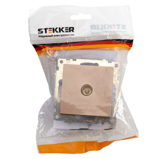 Розетка телевизионная 1-местная Stekker Катрин 39600 Розетка телевизионная 1-местная Stekker Катрин 39600