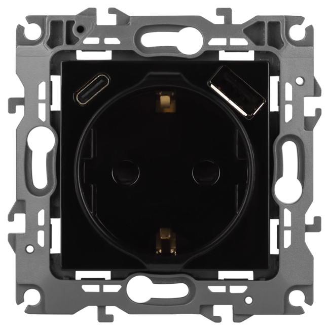 Розетка со шторками с USB type-A+C Эра 12-4108-06 Б0067746 Розетка со шторками с USB type-A+C Эра 12-4108-06 Б0067746