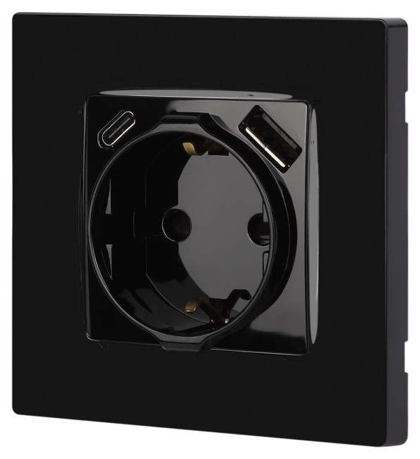 Розетка со шторками с USB type-A+C Эра 12-4108-06 Б0067746 Розетка со шторками с USB type-A+C Эра 12-4108-06 Б0067746