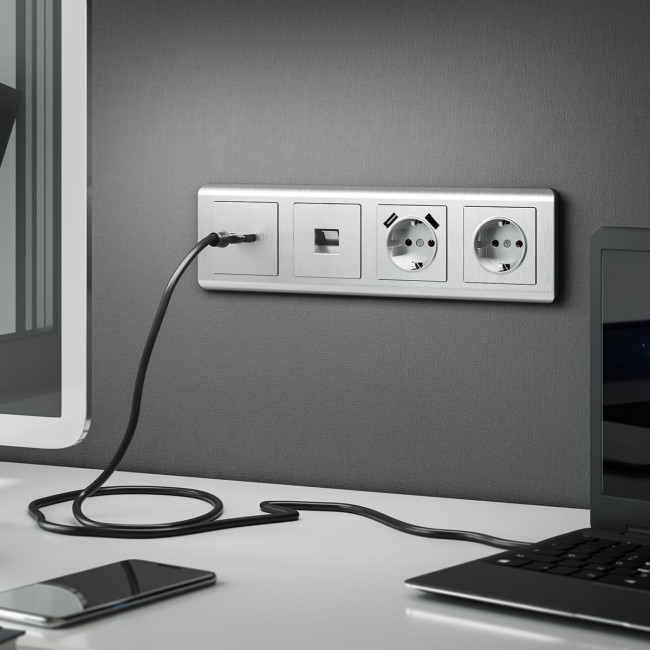 Накладка Werkel для розетки HDMI серебряный рифленый WL09-HDMI-CP 4690389128318 Накладка Werkel для розетки HDMI серебряный рифленый WL09-HDMI-CP 4690389128318