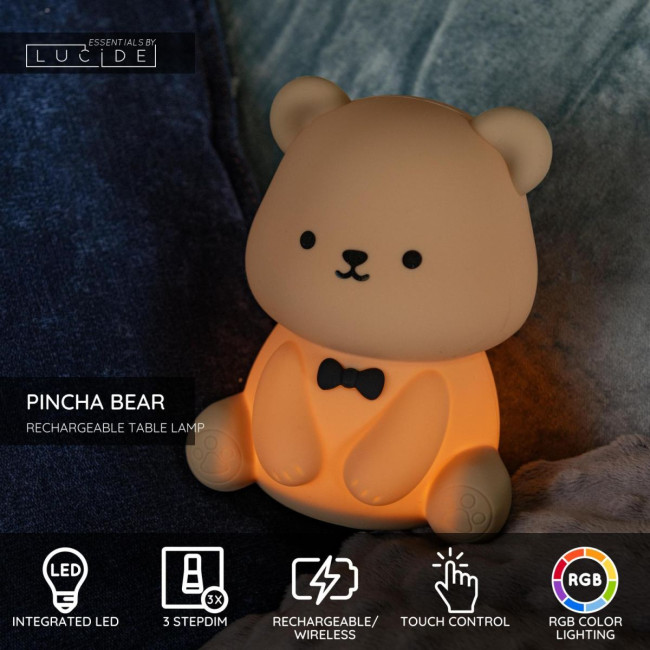 Настольная лампа Lucide Pincha Bear 54500/01/43 Настольная лампа Lucide Pincha Bear 54500/01/43