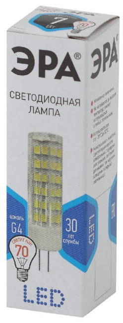 Лампа светодиодная Эра G4 7W 4000K LED JC-7W-220V-CER-840-G4 Б0027860 Лампа светодиодная Эра G4 7W 4000K LED JC-7W-220V-CER-840-G4 Б0027860