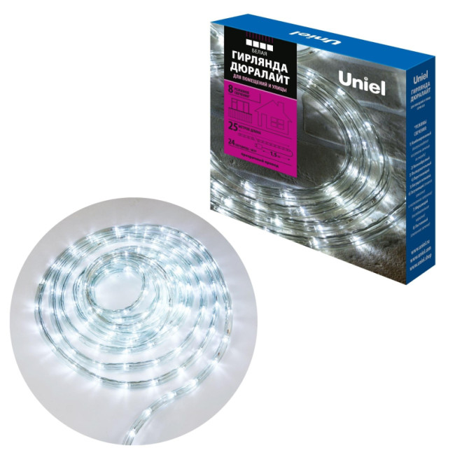 Гирлянда Uniel ULD-D50 25M/С08 IP44 WHITE Гирлянда Uniel ULD-D50 25M/С08 IP44 WHITE