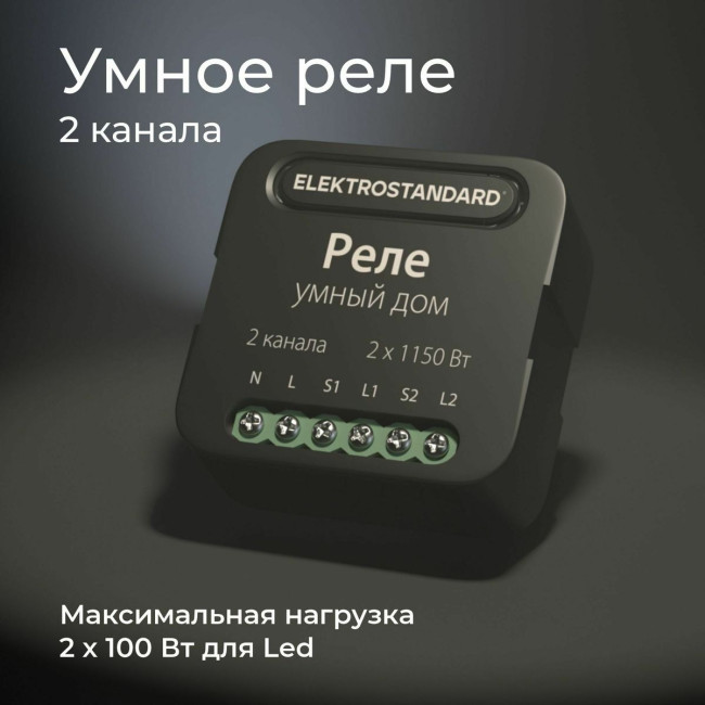 Умное двухканальное реле Elektrostandard 4690389185083 a059326 Умное двухканальное реле Elektrostandard 4690389185083 a059326