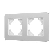 Рамка на 2 поста алюминиевая Arlight FRM-AKIRY-SFAL-2-SR 049737 Рамка на 2 поста алюминиевая Arlight FRM-AKIRY-SFAL-2-SR 049737