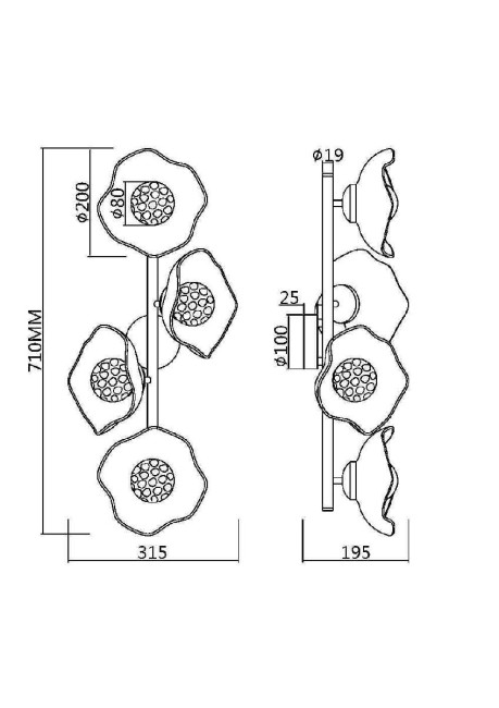 Настенный светильник Maytoni Miracle MOD207WL-04BS