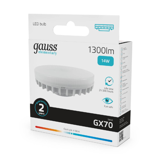 Лампа светодиодная Gauss GX53 14W 4100K матовая 83824 Лампа светодиодная Gauss GX53 14W 4100K матовая 83824