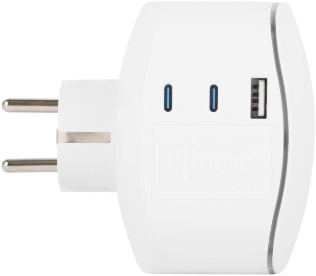 Разветвитель электрический ЭРА SP-3e-3USBAC-W на 3 розетки + 3 USB A+C с заземлением со шторками 16А белый Б0069081 Разветвитель электрический ЭРА SP-3e-3USBAC-W на 3 розетки + 3 USB A+C с заземлением со шторками 16А белый Б0069081
