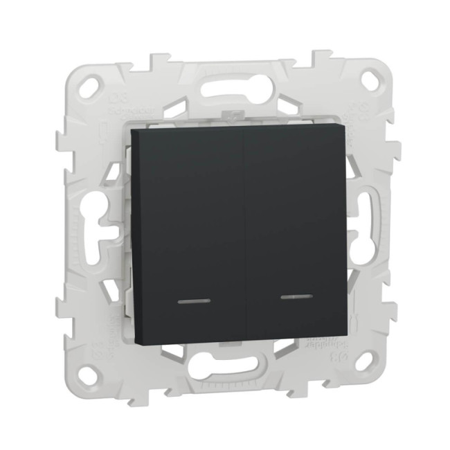 Выключатель двухклавишный Schneider Electric Unica New NU521154N Выключатель двухклавишный Schneider Electric Unica New NU521154N