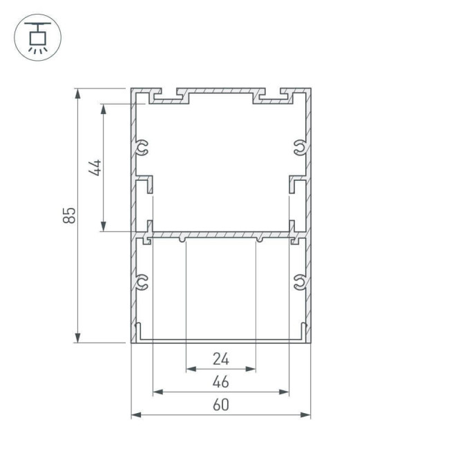 Профиль Arlight ARH-LINE-6085-2000 BLACK 018681 Профиль Arlight ARH-LINE-6085-2000 BLACK 018681