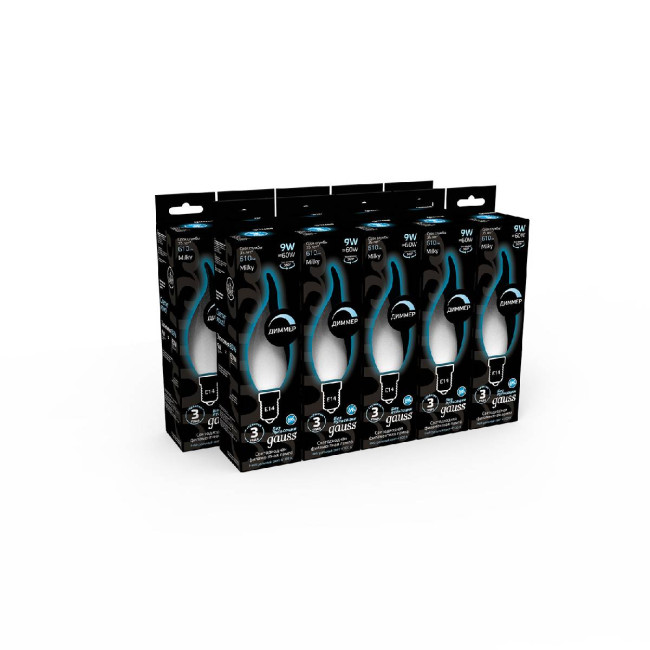 Лампа светодиодная филаментная диммируемая Gauss E14 9W 4100К матовая 104201209-D Лампа светодиодная филаментная диммируемая Gauss E14 9W 4100К матовая 104201209-D