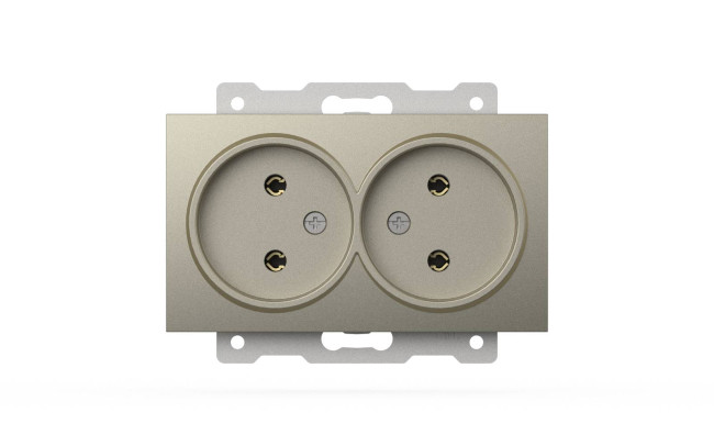 Розетка двухместная без заземления ELBI Zena Vega 609-011400-908 Розетка двухместная без заземления ELBI Zena Vega 609-011400-908