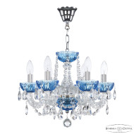 Подвесная люстра Bohemia Ivele Crystal 5402/6/141 Ni Aquamarine/M-1G