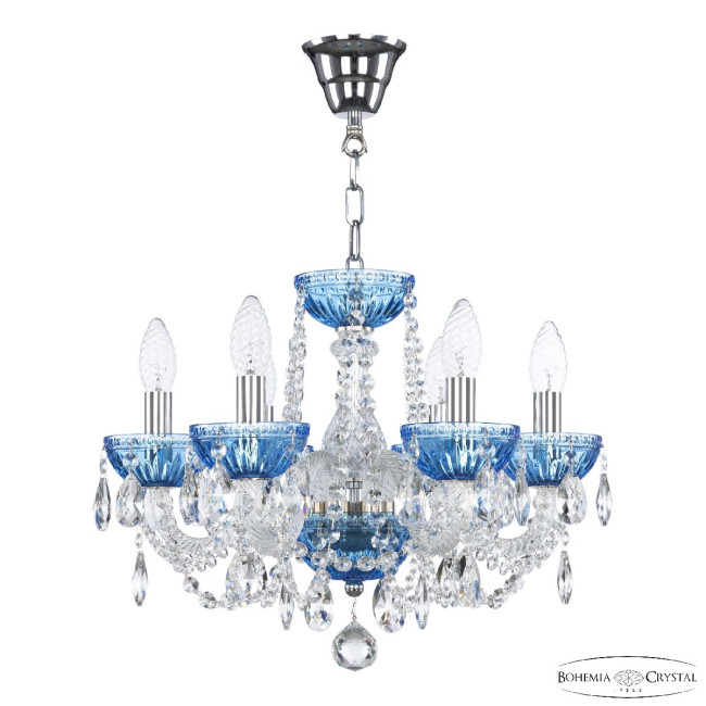 Подвесная люстра Bohemia Ivele Crystal 5402/6/141 Ni Aquamarine/M-1G Подвесная люстра Bohemia Ivele Crystal 5402/6/141 Ni Aquamarine/M-1G