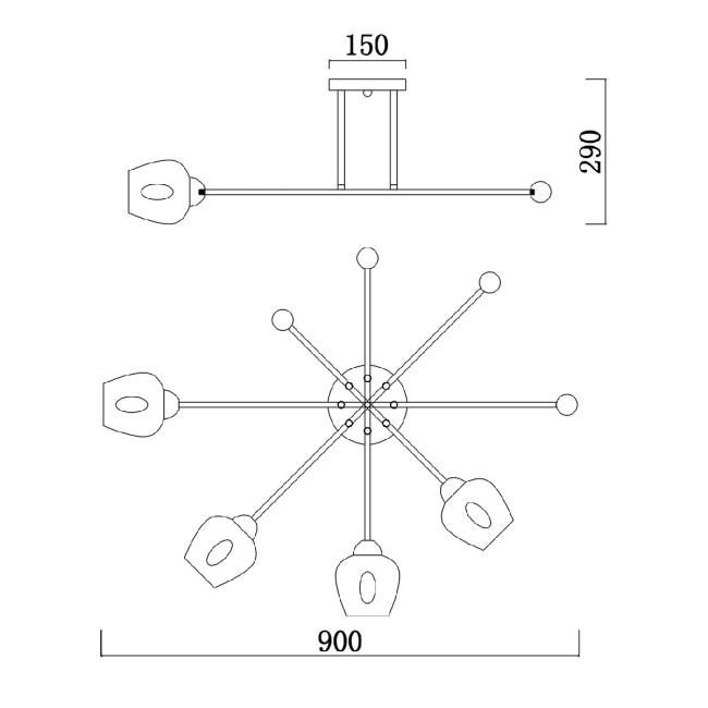 Потолочная люстра Escada Universe 695/4P Потолочная люстра Escada Universe 695/4P