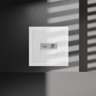 Розетка телевизионная встраиваемая Voltum S70 TV+RJ45 кат. 6, (белый матовый) VLS060702