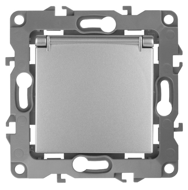 Розетка 2P+E Schuko со шторками с крышкой Эра 12-2103-03 Б0014695 Розетка 2P+E Schuko со шторками с крышкой Эра 12-2103-03 Б0014695