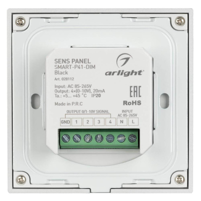 Панель Arlight Smart-P34-Dim-IN Black (230V, 0-10V, Sens, 2.4G) 028112 Панель Arlight Smart-P34-Dim-IN Black (230V, 0-10V, Sens, 2.4G) 028112