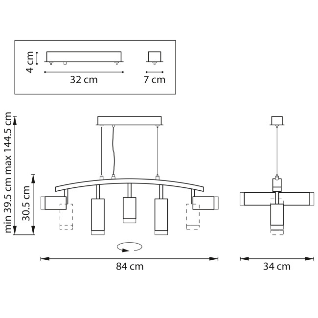 Подвесной светильник Lightstar Rullo LR7353738620 (571735+214437-3+214486-2+202430-5)