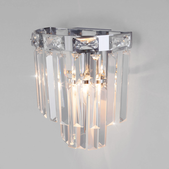 Настенный светильник Eurosvet Elegante 10130/1 хром/прозрачный хрусталь Strotskis a060645 Настенный светильник Eurosvet Elegante 10130/1 хром/прозрачный хрусталь Strotskis a060645