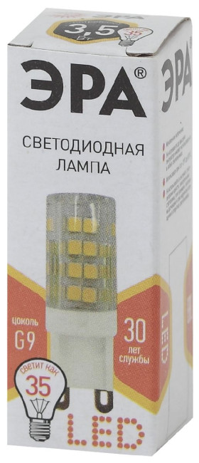 Лампа светодиодная Эра G9 3,5W 2700K LED JCD-3,5W-CER-827-G9 Б0027861