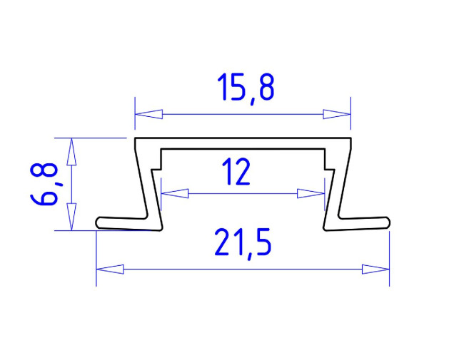 Алюминиевый встраиваемый профиль Ambrella Light Alum Profile GP1001BK/BK
