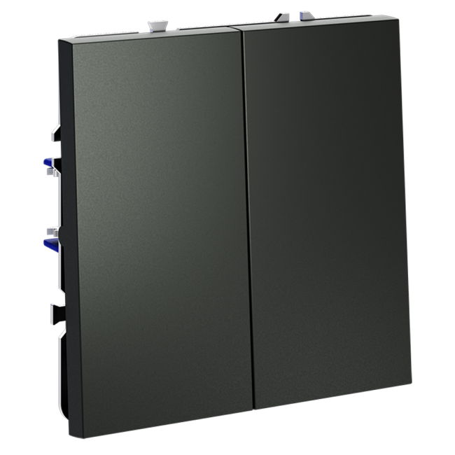 Выключатель с самовозвратом двухклавишный Voltum S70 VLS020606 (титан) Выключатель с самовозвратом двухклавишный Voltum S70 VLS020606 (титан)