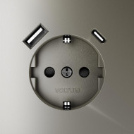 Розетка с USB, A+C Voltum S70 VLS040504 (шелк)