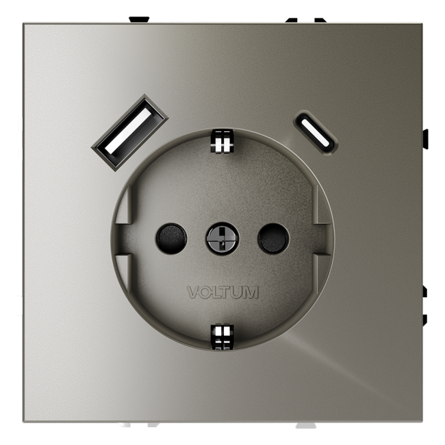 Розетка с USB, A+C Voltum S70 VLS040504 (шелк) Розетка с USB, A+C Voltum S70 VLS040504 (шелк)