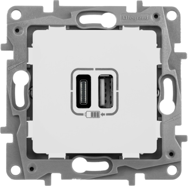 Зарядка USB A-C Legrand Etika Белый 672236 Зарядка USB A-C Legrand Etika Белый 672236