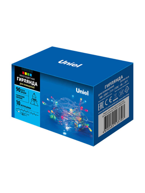 Светодиодная гирлянда (UL-00007179) Uniel 220V разноцветный ULD-S1000-090/STA Multi IP20 Светодиодная гирлянда (UL-00007179) Uniel 220V разноцветный ULD-S1000-090/STA Multi IP20