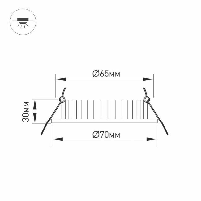 Мебельный светильник Arlight LTM-R70WH-Frost 4.5W Warm White 110deg Мебельный светильник Arlight LTM-R70WH-Frost 4.5W Warm White 110deg