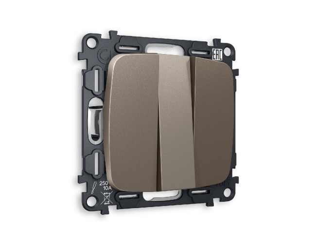 Комплект механизма 3-кл выключателя Ambrella Volt Omega MO635010 Комплект механизма 3-кл выключателя Ambrella Volt Omega MO635010