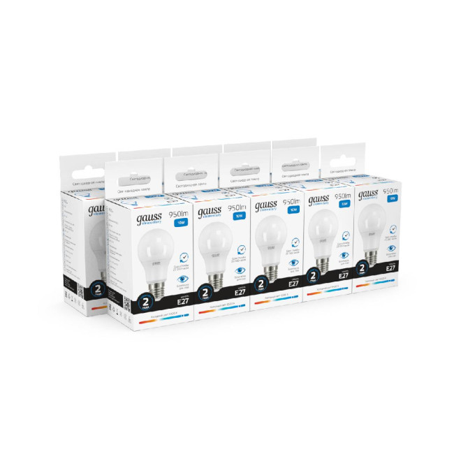 Лампа светодиодная Gauss E27 10W 6500K груша матовая 23230 Лампа светодиодная Gauss E27 10W 6500K груша матовая 23230