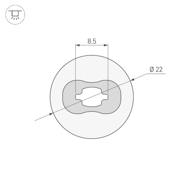 Силиконовый профиль Arlight WPH-FLEX-D22-360deg-S8-5m WHITE 045847 Силиконовый профиль Arlight WPH-FLEX-D22-360deg-S8-5m WHITE 045847