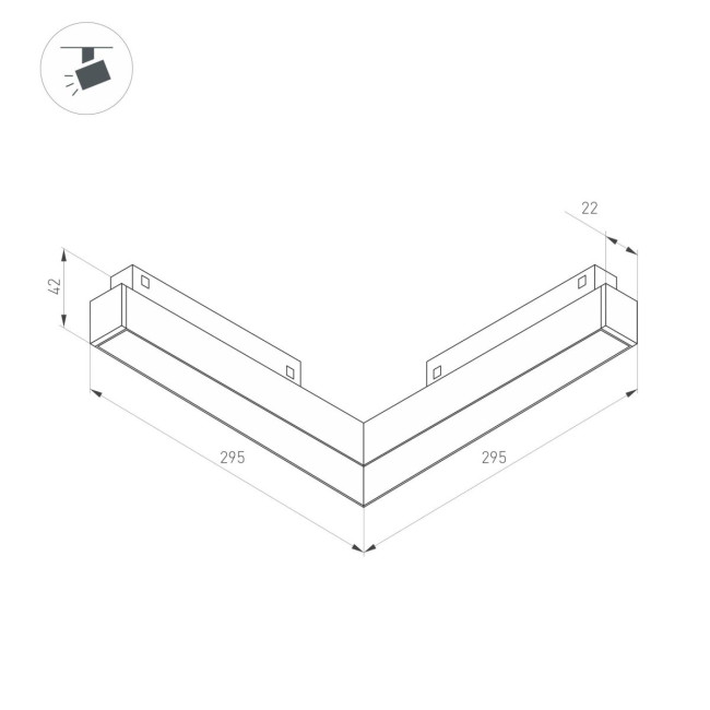 Трековый магнитный светильник Arlight MAG-ORIENT-FLAT-ANGLE-L295-18W Warm2700 (BK, 100 deg, 48V) (IP20 Металл) 060733 Трековый магнитный светильник Arlight MAG-ORIENT-FLAT-ANGLE-L295-18W Warm2700 (BK, 100 deg, 48V) (IP20 Металл) 060733