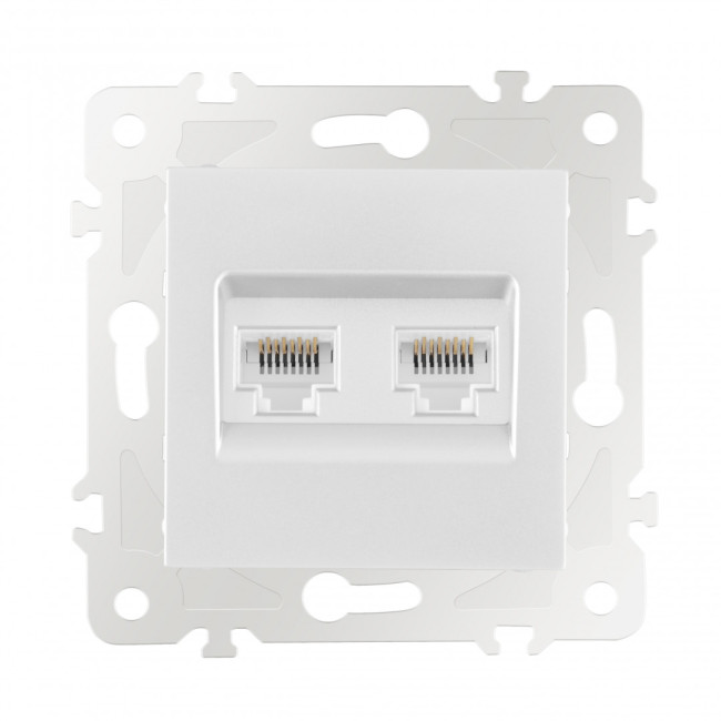 Розетка двойная RJ45 Arte Milano 203.45-2.white