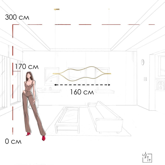 Подвесной светильник Loft IT Tape Light 10403/1600 AB Подвесной светильник Loft IT Tape Light 10403/1600 AB