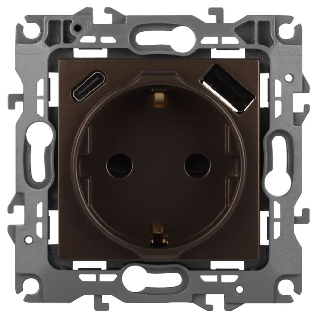 Розетка со шторками с USB type-A+C Эра 12-4108-13 Б0067757 Розетка со шторками с USB type-A+C Эра 12-4108-13 Б0067757