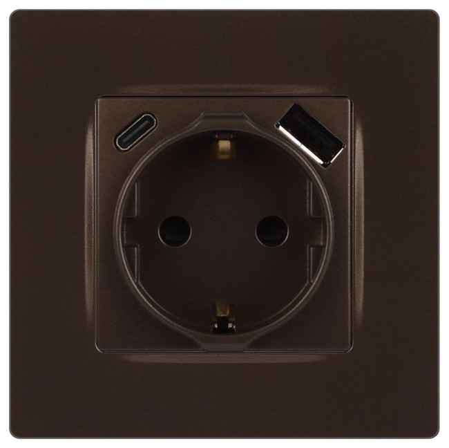 Розетка со шторками с USB type-A+C Эра 12-4108-13 Б0067757 Розетка со шторками с USB type-A+C Эра 12-4108-13 Б0067757