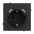 Механизм розетки с USB зарядкой Arlight SCT-NOBE-MUAA-SFPL-BK (230V, 16A) 054289