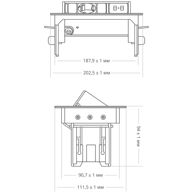 Блок розеток 47 (1 секция и 2 USB) Mebax 00-00001163 Блок розеток 47 (1 секция и 2 USB) Mebax 00-00001163