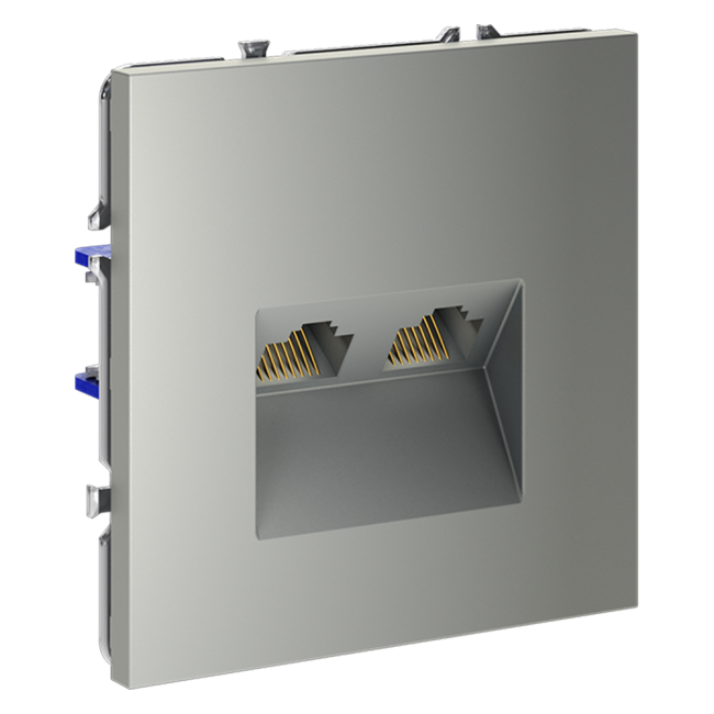 Розетка компьютерная двойная Voltum S70 VLS060205 (сталь)