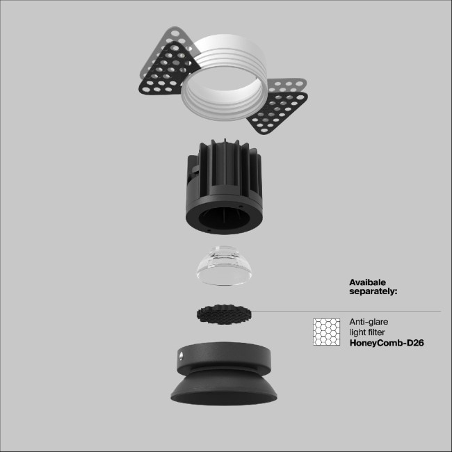 Встраиваемый светильник Maytoni Round DL058-7W4K-TRS-B Встраиваемый светильник Maytoni Round DL058-7W4K-TRS-B
