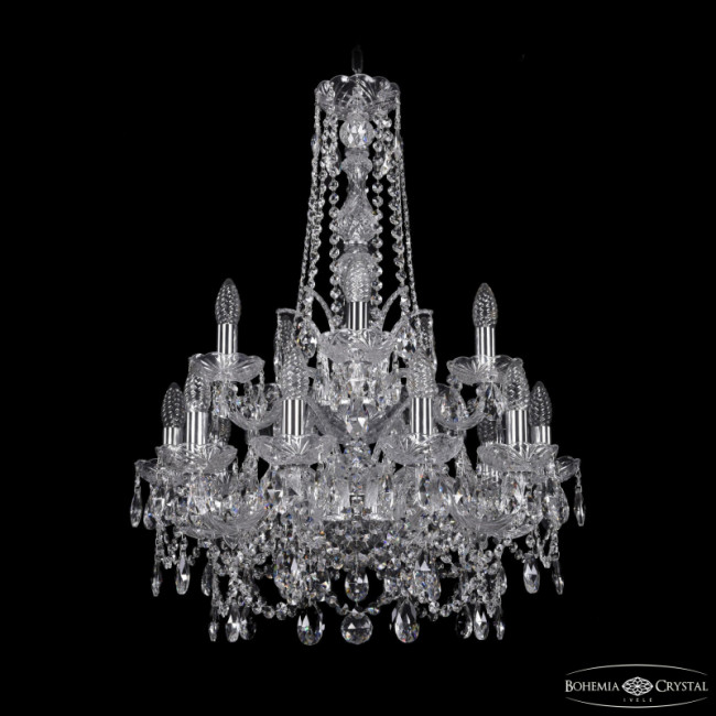 Подвесная люстра Bohemia Ivele Crystal 1411/10+5/195/h-77/2d Ni