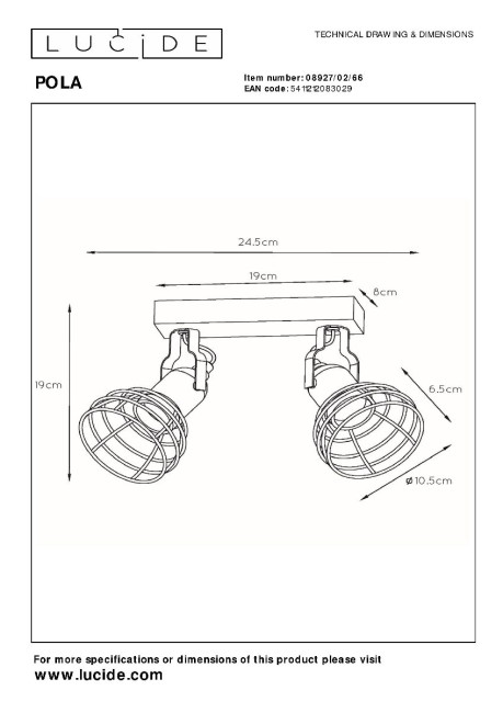 Спот Lucide Paulien 08927/02/66 Спот Lucide Paulien 08927/02/66